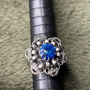 Filigree Ring with Blue stone